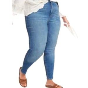 Old Navy Jeans High-Waisted Rockstar Super-Skinny Blue Plus Size 24